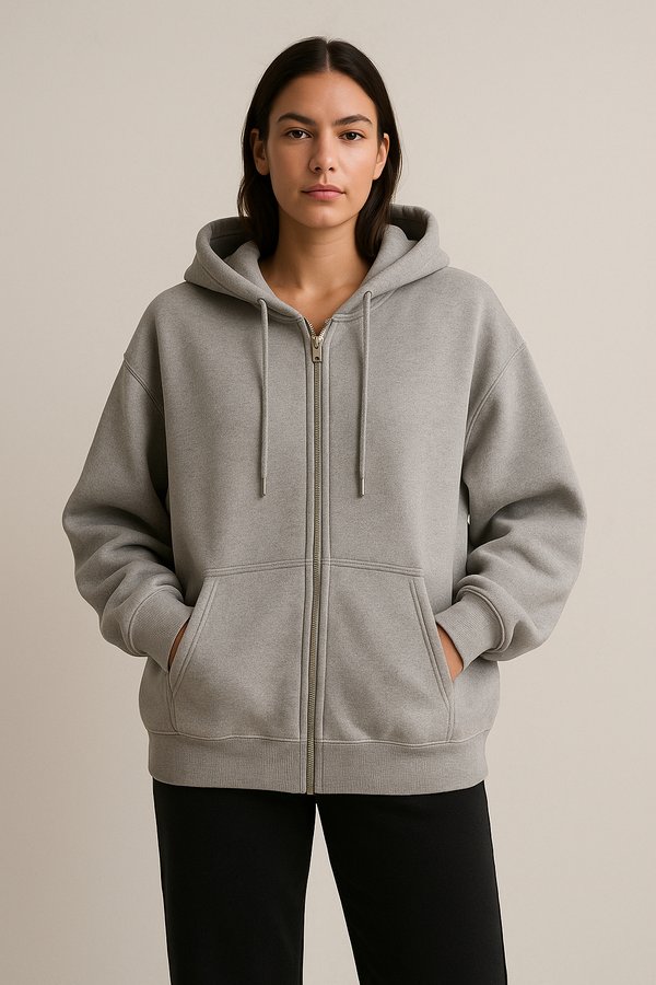RAINA – Oversized hoodie met rits voor dames