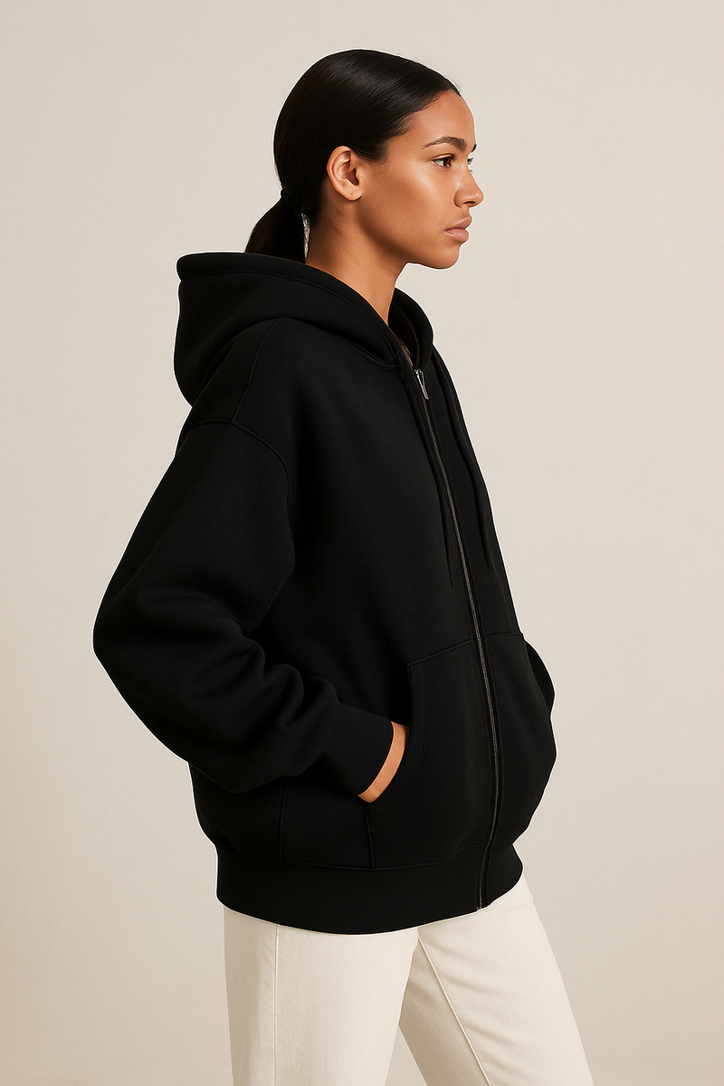 RAINA – Oversized hoodie met rits voor dames