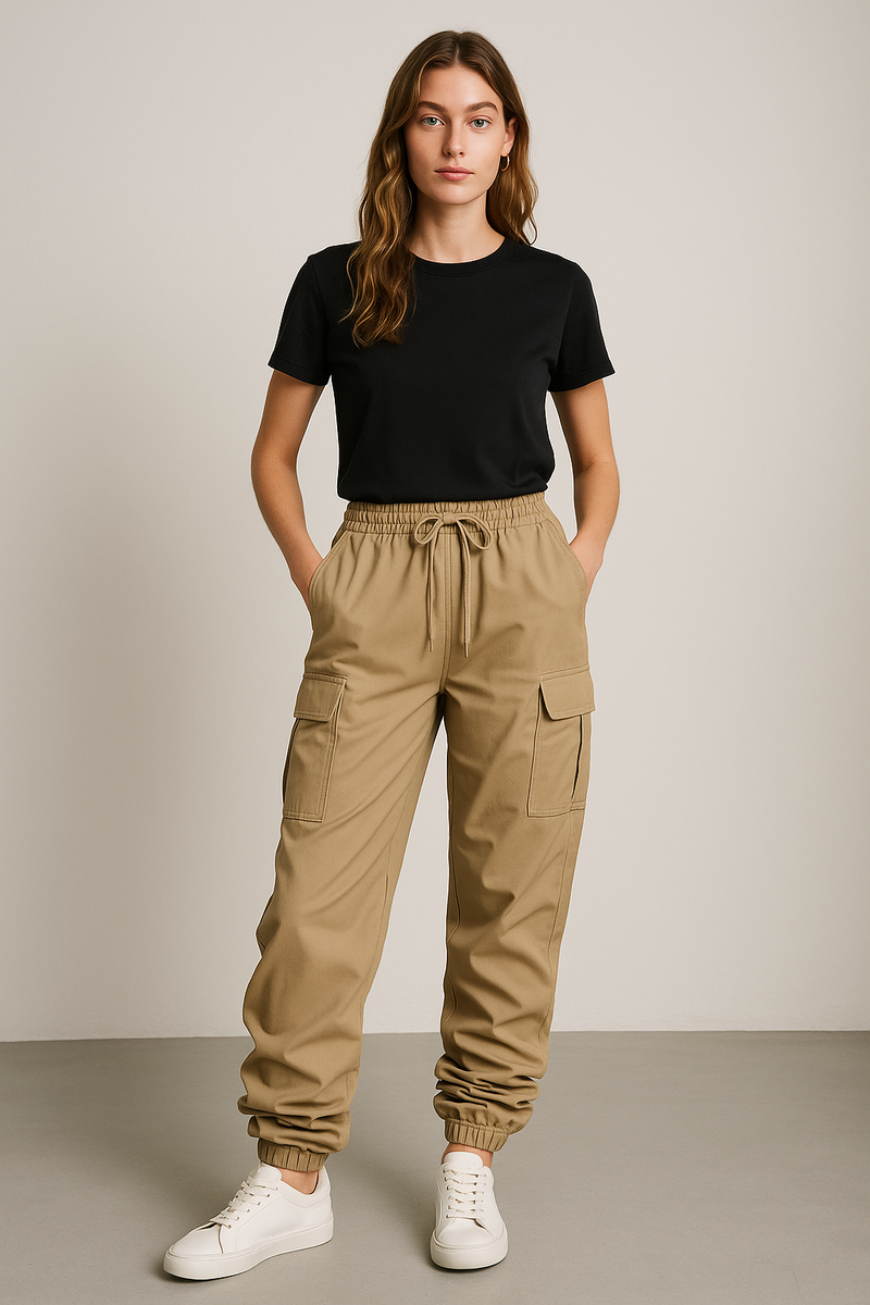 ZURI – Stacked cargo broek met loose fit voor dames